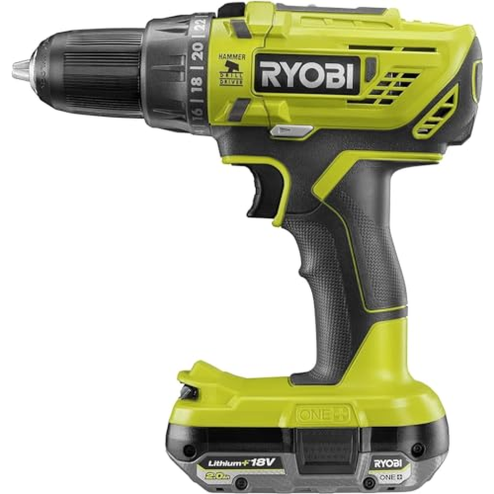 RYOBI - Perkusní vrtačka-šroubovák BRUSHLESS 18V - 2 rychlosti - 50 Nm - 500-1 800 ot min - nastavení točivého momentu 24 pozic